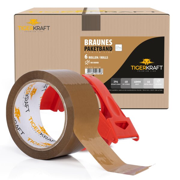 Tiger Kraft Paketband - Braun - 66m